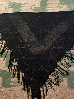 Black Lace Shawl or Scarf